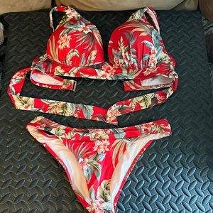 Flowered bathing suit